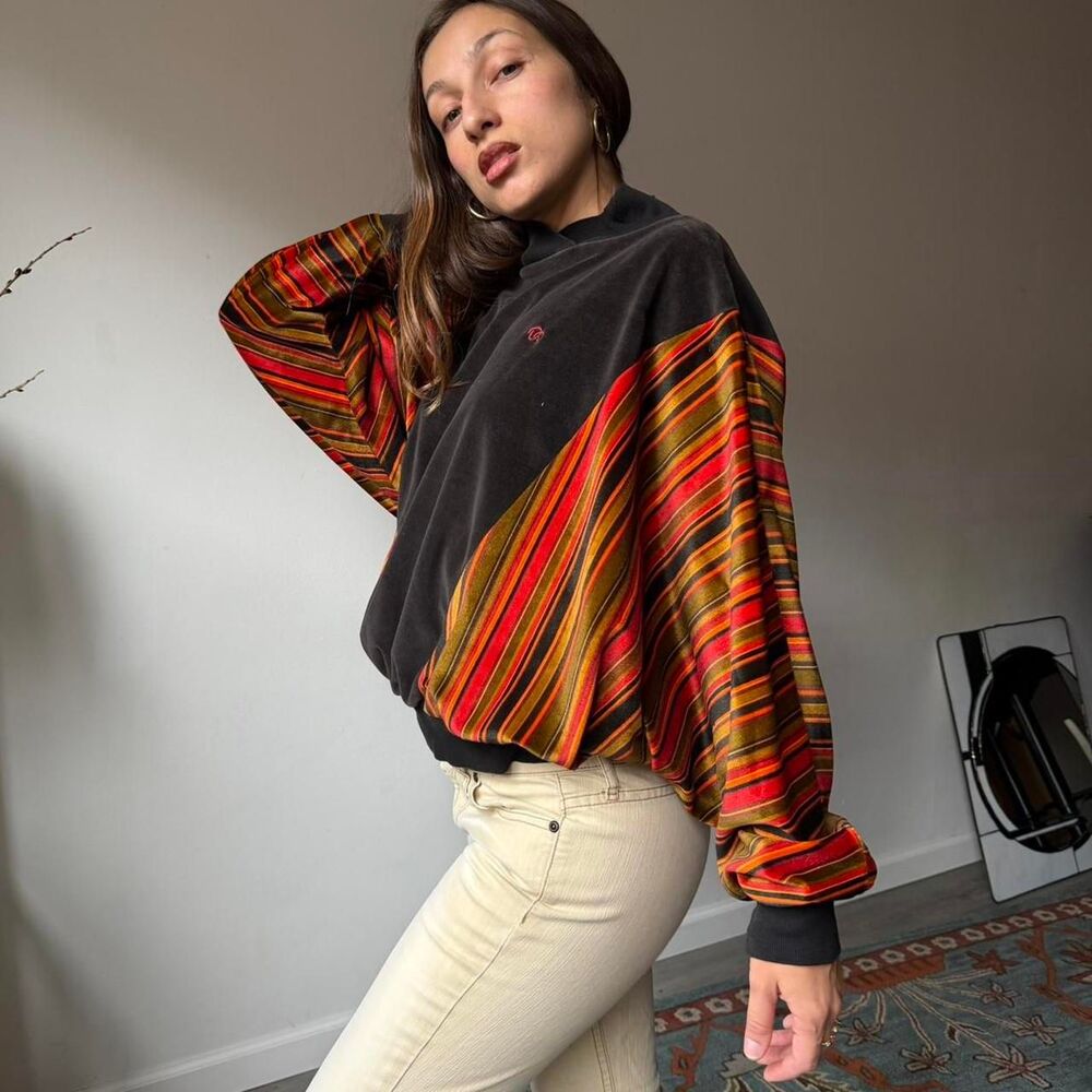 Vintage 90s Oscar de la Renta multi Sweatshirt - Picture 5 of 8